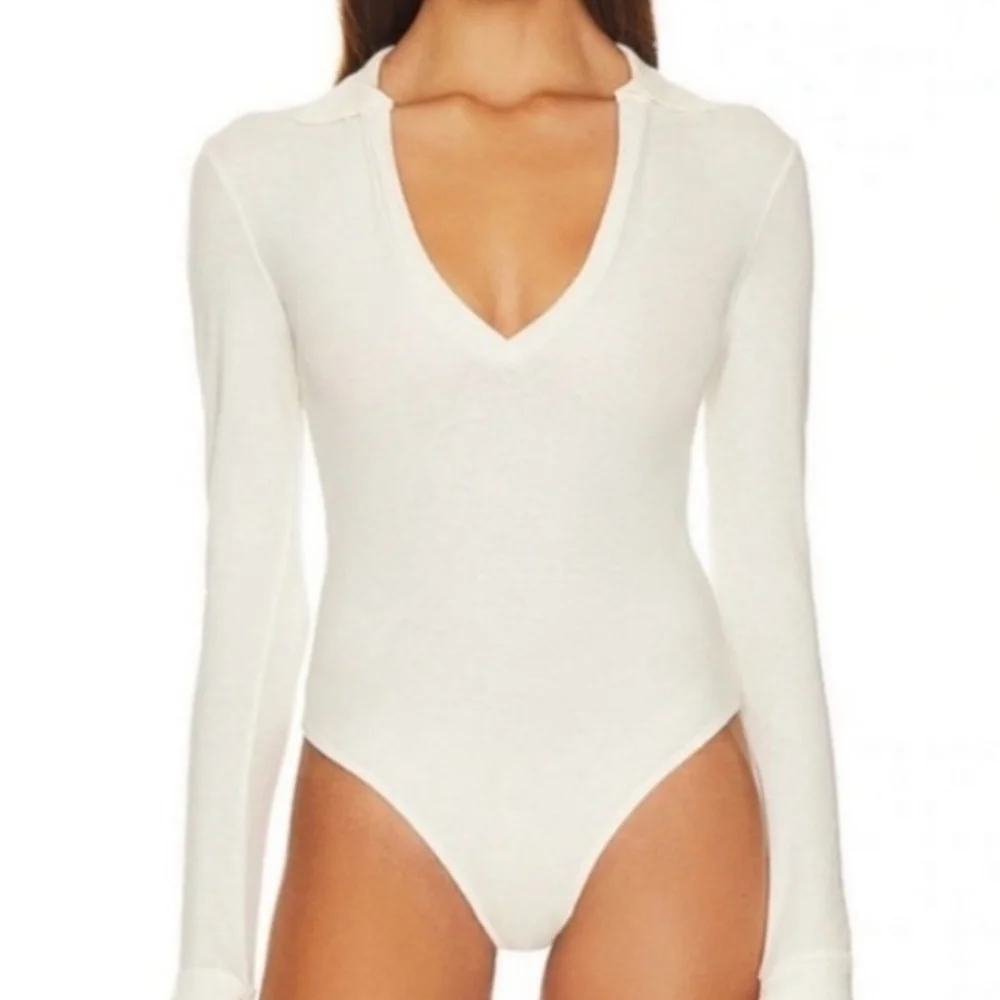 Free People Do It Right Bodysuit in Blanchette lvory - Picture 2 of 5